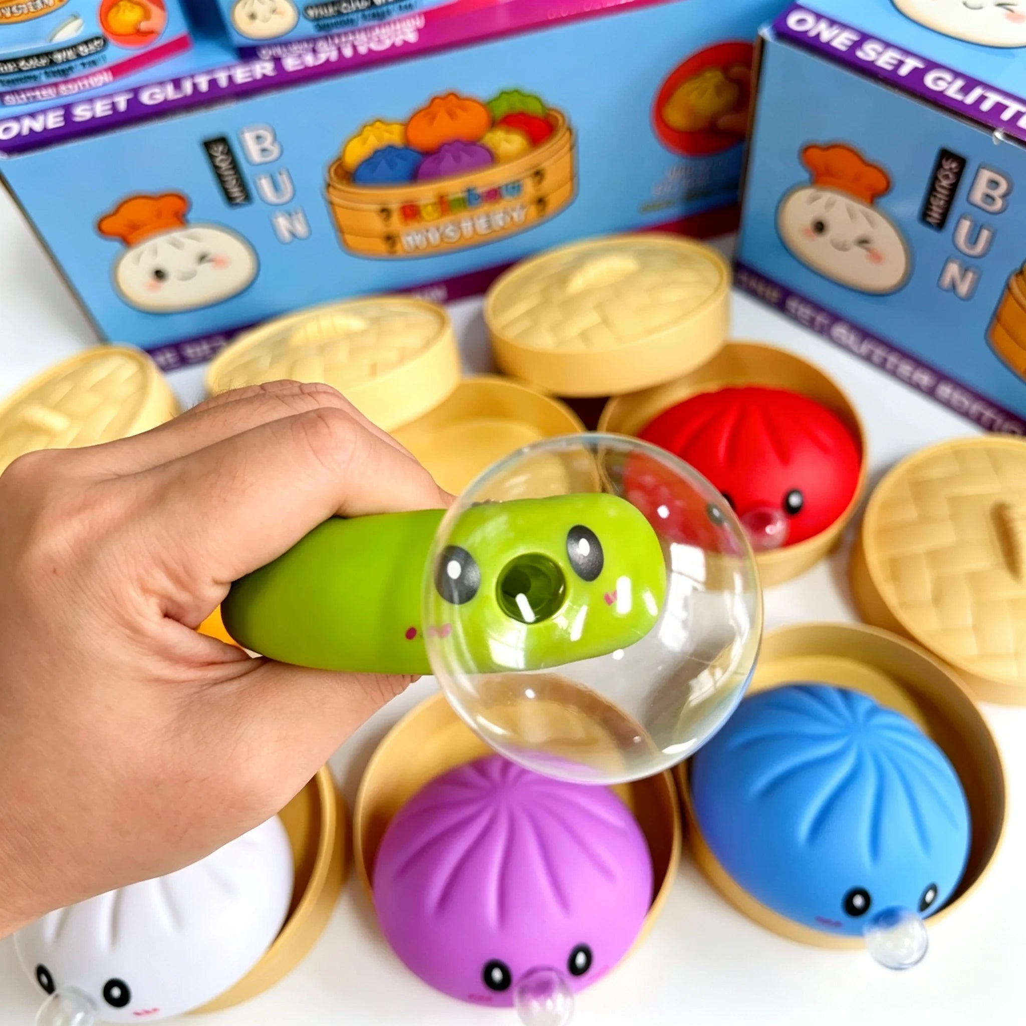 Smiley Face Dumpling Squishy Bubble-Blowing Blind Box