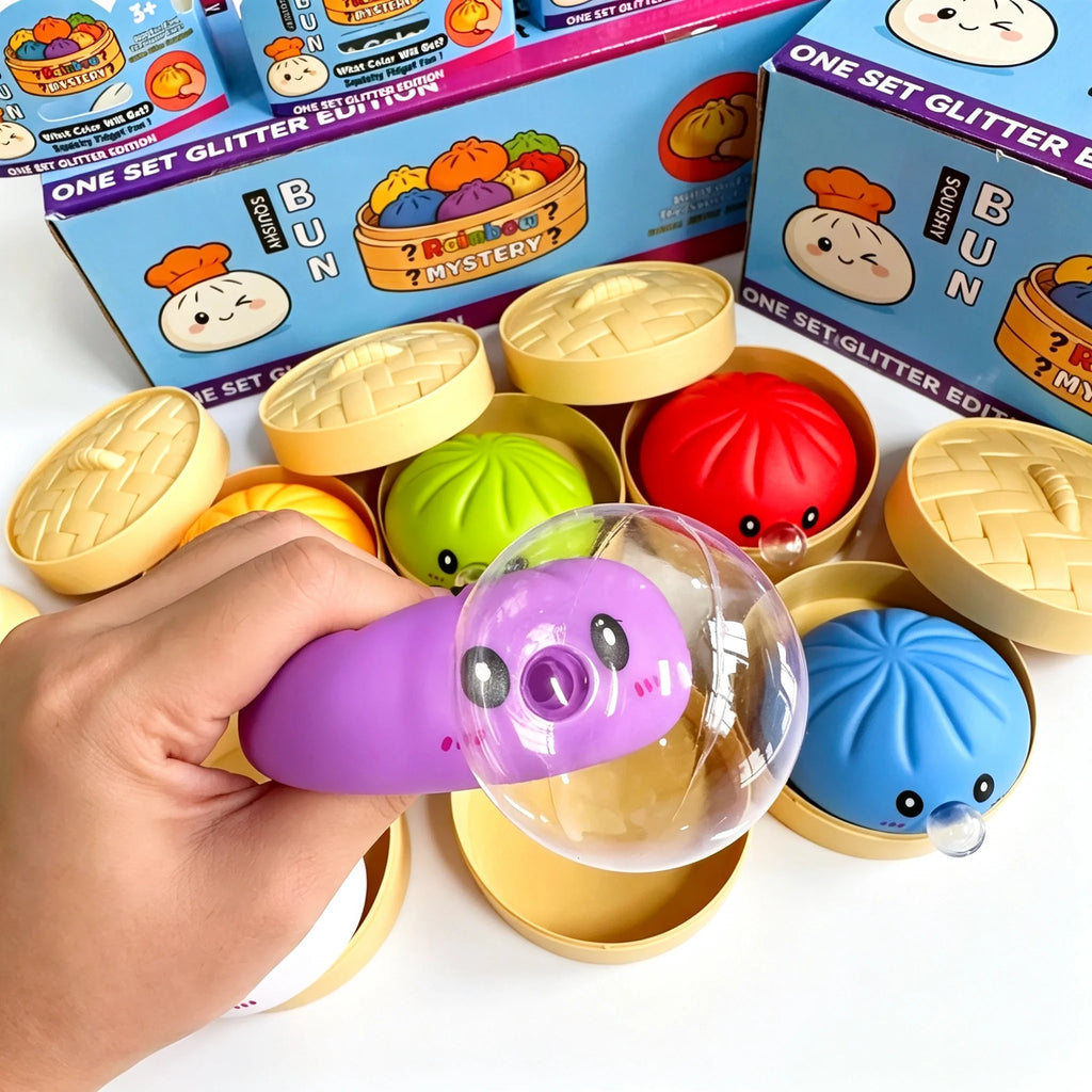 Smiley Face Dumpling Squishy Bubble-Blowing Blind Box