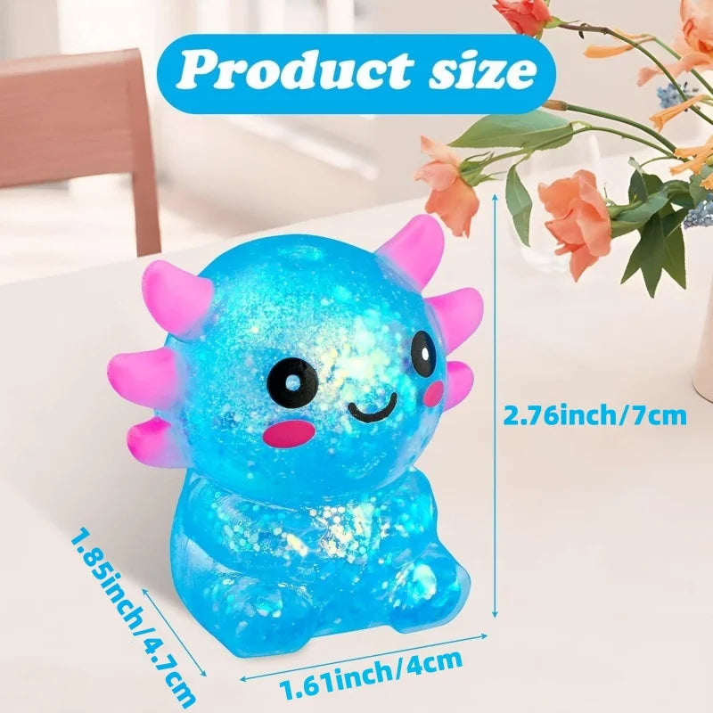 Adorable Axolotl Squish Ball TPR Stress Relief Fidget Toy Portable Pocket Anxiety Reducing Adult Leisure Desktop Decor Gift
