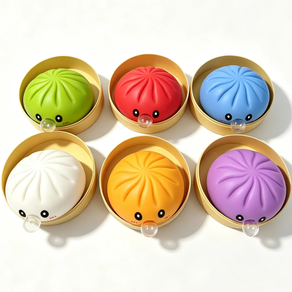 Smiley Face Dumpling Squishy Bubble-Blowing Blind Box