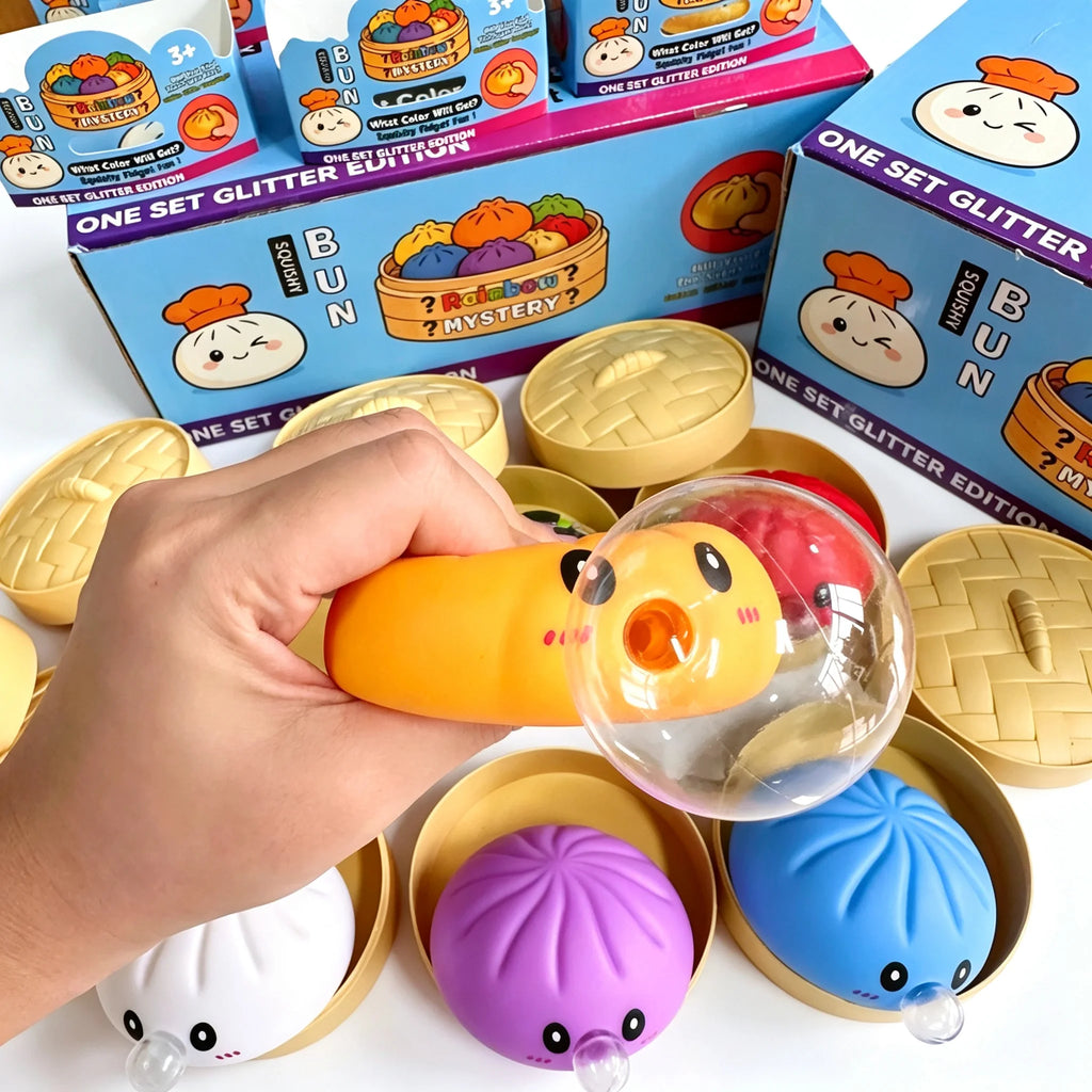 Smiley Face Dumpling Squishy Bubble-Blowing Blind Box