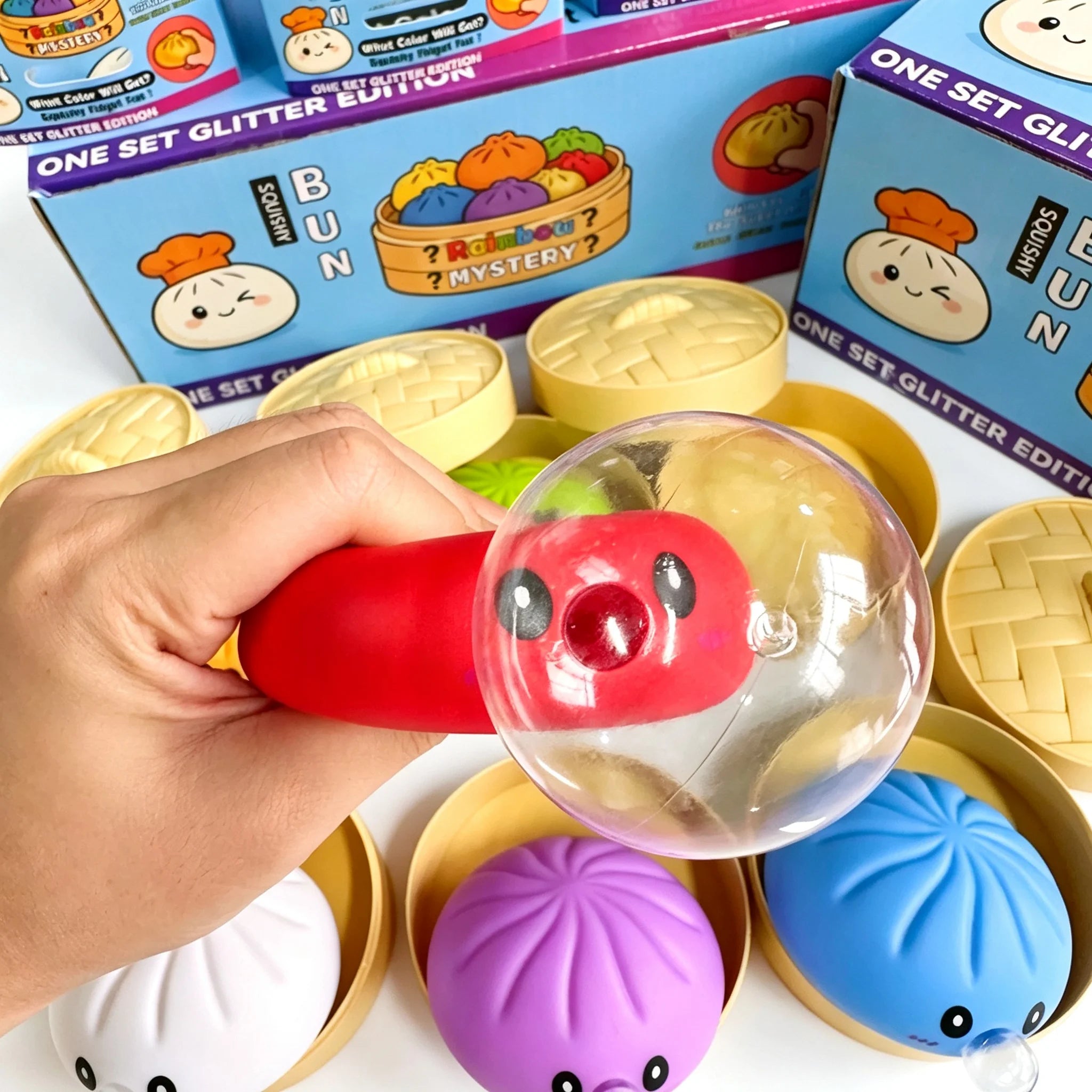 Smiley Face Dumpling Squishy Bubble-Blowing Blind Box